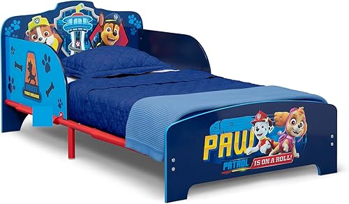 Delta Children - Nick Jr. PAW Patrol Wood and Metal Toddler Bed, Blue - Jamouz