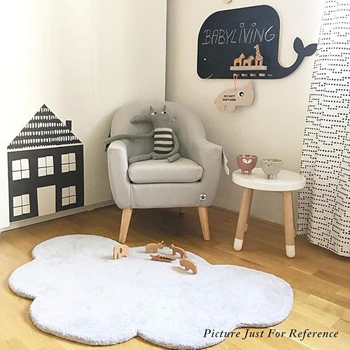 Area Rugs for Kids, Cloud Shape Baby Crawling Carpet, Nursery Room Soft Pure Cotton Luxury Plush Handmade Knitted Decoration Rug 40'×26' - Jamouz
