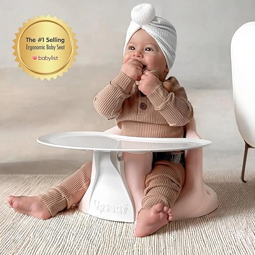 Upseat Baby Floor Seat Booster Chair for Sitting Up with Removable Tray for Meals and Playtime, Developed with Physical Therapists for Safe and Healthy Hip Development and Posture - Jamouz