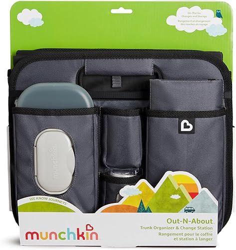 Munchkin Brica Out-n-About Trunk and Car Organizer with Diaper Changing Station, Collapsible, Grey - Jamouz