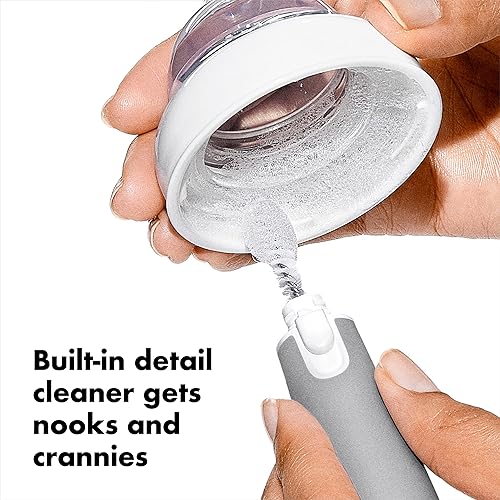 OXO Tot Bottle Brush with Nipple Cleaner, Gray, 1 Count (Pack of 1) - Jamouz
