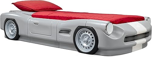 Step2 Roadster Toddler-to-Twin Bed, Transition Race Car Bed for Boys & Girls, Adjustable, Made of Durable Plastic, For Toddlers 3+ Years Old, Gray - Jamouz