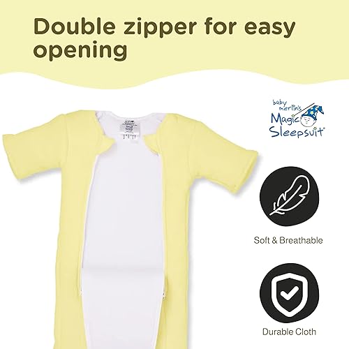 Magic Sleepsuit Baby Merlin's 100% Cotton Baby Transition Swaddle - Baby Sleep Suit - Lavender colour -for 3-6 Months baby - Jamouz