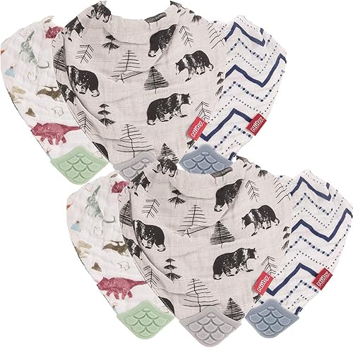Nuby Reversible 100% Natural Cotton Muslin Teething Bib - Jamouz