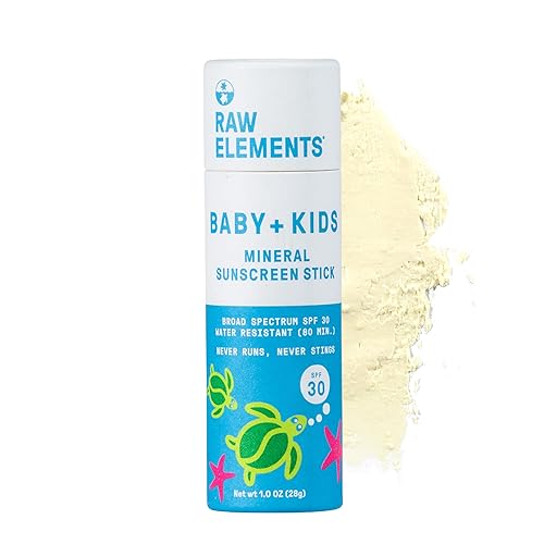 Raw Elements Baby & Kids SPF 30 Organic Sunscreen Tin, Non-Nano Zinc Oxide, Reef-Safe, Cruelty-Free, Gluten & Nut Free, Travel Sunblock 3.0 oz - Jamouz