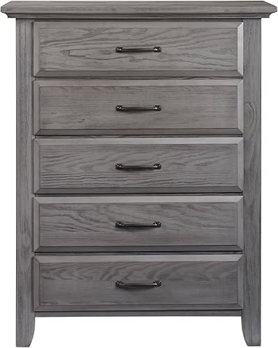 Soho Baby Chandler Premium 5-Drawer Dresser Chest, Graphite Gray - Jamouz