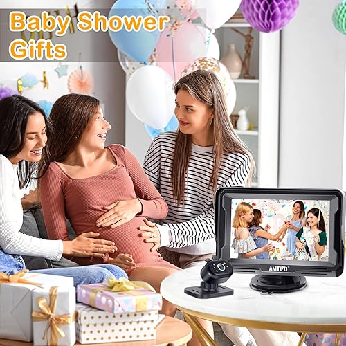 AMTIFO Baby Car Camera Easy Install: Clear Night Vision 2Mins Plug-Play Backseat Camera 360 Rotation Rear Facing Car Baby Monitor with Camera - Jamouz