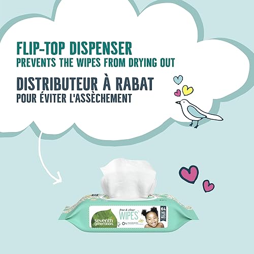 Seventh Generation Baby Wipes Sensitive Protection with Snap Seal Diaper Wipes 768 Count - Jamouz