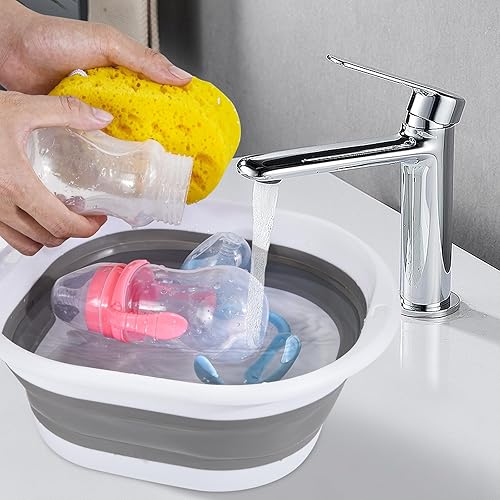 Foldable Baby Bottle Washing Basin, Baby wash Basin, Baby dishwashing Basin, Travel and Picnic Essential, Saves Space and can be Put into a Backpack - Jamouz