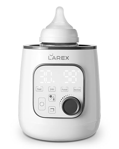 LAREX Fast Bottle Warmer, 10-in-1 Baby Bottle Warmer for Breastmilk or Formula, with Precise Timer, Auto Shut-Off, and Accurate Temperature Control - Jamouz