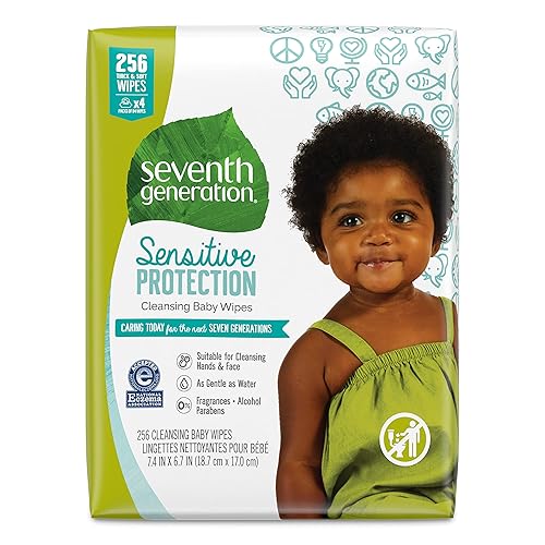 Seventh Generation Baby Wipes Sensitive Protection with Snap Seal Diaper Wipes 768 Count - Jamouz