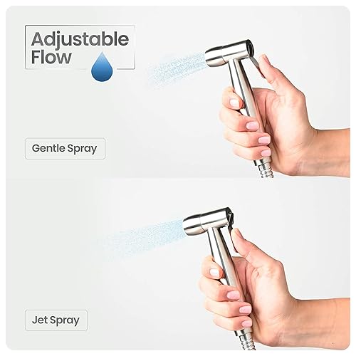 Easy-Install Cloth Diaper Sprayer for Toilets – Luxury Handheld Bidet Attachment – Multi-Use Toilet Faucet with Simple Pressure Control (Curved Sprayhead) - Jamouz