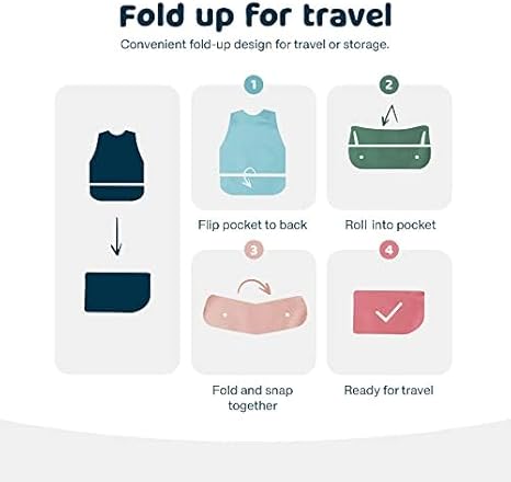 Tiny Twinkle Mess Proof Baby Bib - Waterproof Toddler and Baby Apron Bib - Machine Washable - PFAS and BPA Free - Jamouz