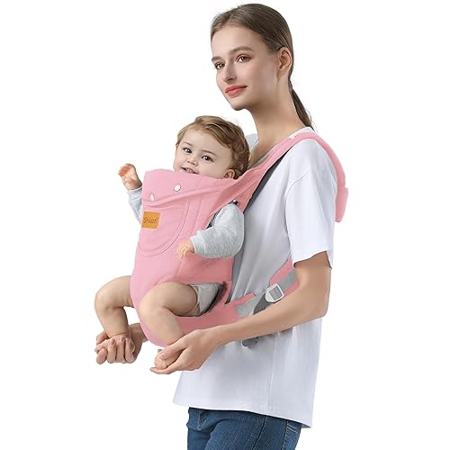 Baby Carrier Newborn to Toddler, Cozy Baby Wrap Carrier(7-30lbs), Easily Adjustable Toddler Carrier, Lightweight Baby Holder Carrier, Black - Jamouz