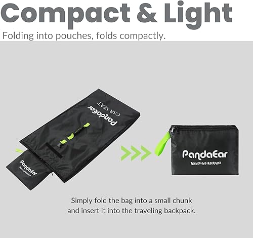 PandaEar Car Seat Travel Bag Backpack for Airplane, Water-Resistant Car Seat Cover with Shoulder Strap for Infant Convertible Seats & Booster Seat, Black - Jamouz