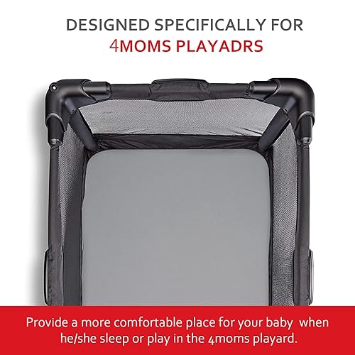 Pack and Play Sheets Fitted, Compatible with 4moms Breeze Plus Playard & Breeze GO Playard, Cotton Pack and Play Sheets Cover, Grey - Jamouz