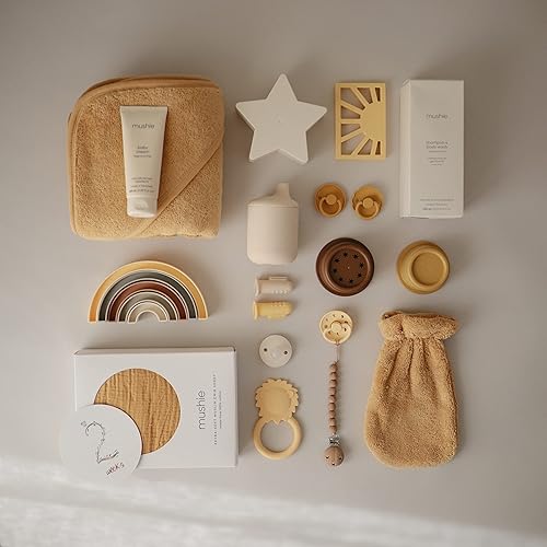 mushie Baby Hooded Towel | Organic Cotton (Blush) - Jamouz