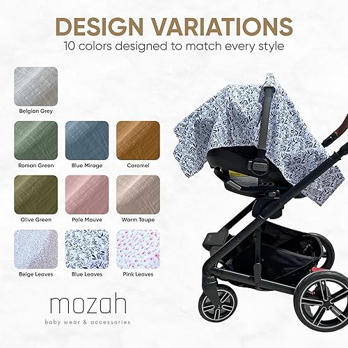 MOZAH Baby Multi-Use Cover: 9-in-1 Car Seat Covers Canopy Cover, Breathable Breastfeeding Cover, Stroller Cover & More, Boys & Girls Shower Gifts (Warm Taupe) - Jamouz