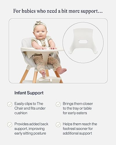 Lalo The Chair Convertible 3-in-1 High Chair - Wooden High Chair for Babies & Toddlers, Baby High Chair with Dishwasher Safe Tray, Adjustable Footrest, Coconut - Jamouz