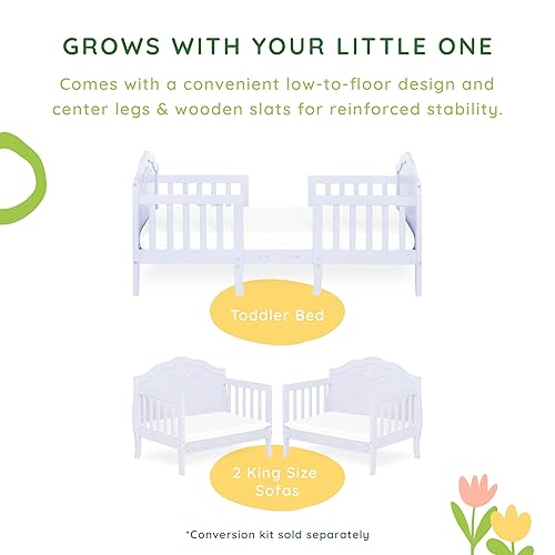 Rose 3-in-1 Convertible Toddler Bed in Blush Pink, Greenguard Gold Certified, JPMA Certified, Safety Rails, Made of Sustainable New Zealand Pinewood - Jamouz