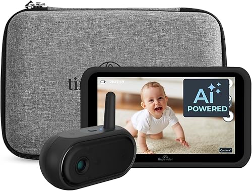 Tiny Traveler Ai Smart Wireless Baby Car Monitor - AI-Powered Safety Alerts: Cry/Laugh/Stand Detection, Virtual Fence, Long Range 1000ft Night Vision Lullabies Night Light - Jamouz
