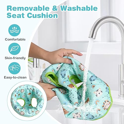 BABY JOY 5 in 1 Baby Activity Center, Baby Jumpers and Bouncers with Removable Toys, Lights & Music, 3 Adjustable Heights, Interactive Play Center for Toddlers Boys Girls 6-36 Months (Blue) - Jamouz