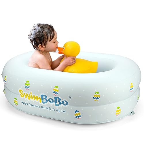 Inflatable Bathtub for Baby Travel Bathtub Seat Recommended Age 6 to 24 Months(Large) - Jamouz