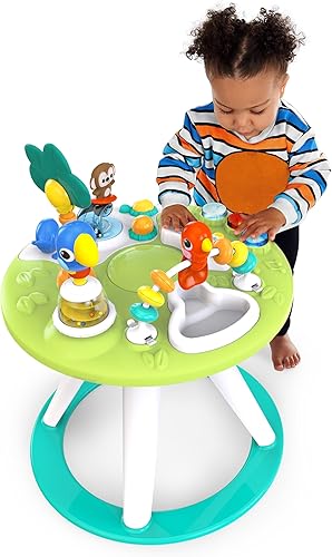 Bright Starts Around We Go 2-in-1 Baby Walker, Discovery Activity Center and Table, Tropic Cool, Ages 6 Months+ - Jamouz