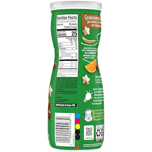 Gerber Baby Snacks, Organic Puffs, Peach, Baby Food, 1.48 Ounce (Pack of 6) - Jamouz
