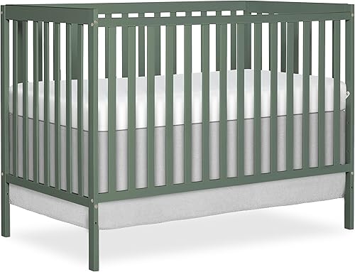 Synergy 5-In-1 Convertible Crib In White, made of New Zealand Pine wood, JPMA & Greenguard Gold Certified, features 3 mattress height settings - Jamouz