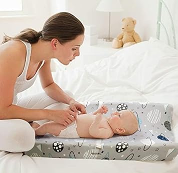 Stretchy Changing Pad Covers for Boys Girls,2 Pack Jersey Knit,Elephant & Whale - Jamouz