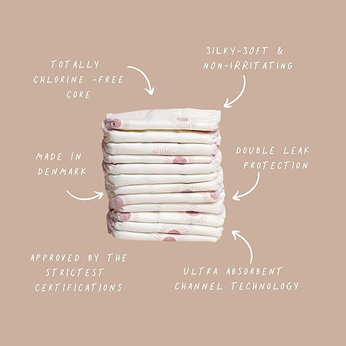 Joonya Baby Diapers, Size 4 L (15-31 lb) - 6 Bags of 25 (150) - New Range - NonToxic, Eco-Friendly, Ultra Slim, Overnight Use - Made in Denmark - Jamouz