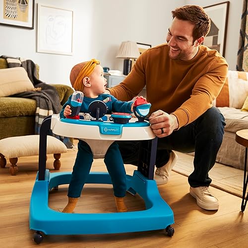 Safety 1st Ready, Set, Walk Dx Developmental Baby Walker with Wheels, Baby Toys, Nantucket - Jamouz