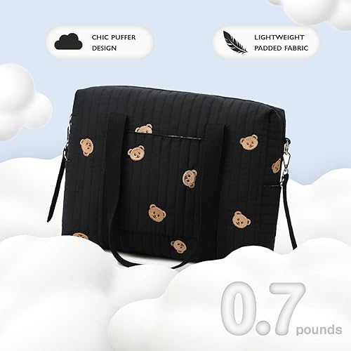 Diaper Bag Tote with Insulated Pockets and Stroller Hooks for Travel - Jamouz