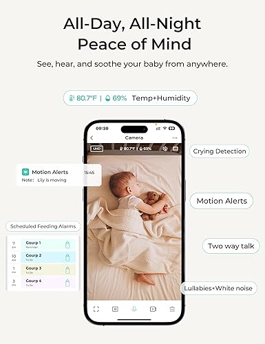 VistaView Smart WiFi Baby Monitor with 2 Cameras- 5” 1080P Split Screen - Jamouz