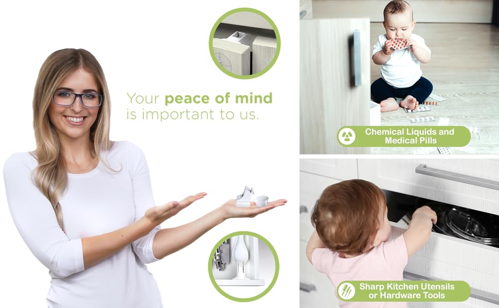 chemical liquids and medical pills sharp kitchen utensils or hardware tools