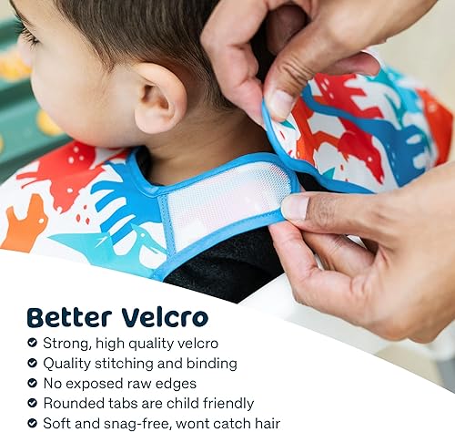 Tiny Twinkle Mess Proof Baby Bib - Waterproof Toddler and Baby Apron Bib - Machine Washable - PFAS and BPA Free - Jamouz