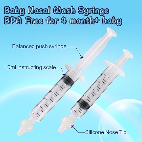 Nasal Syringe for Baby - 4PCS - Safe Silicon Baby Nasal Aspirator Qucik Syringe Nose Cleaner Rinsing Tool for Baby/Infant/Kid - Jamouz