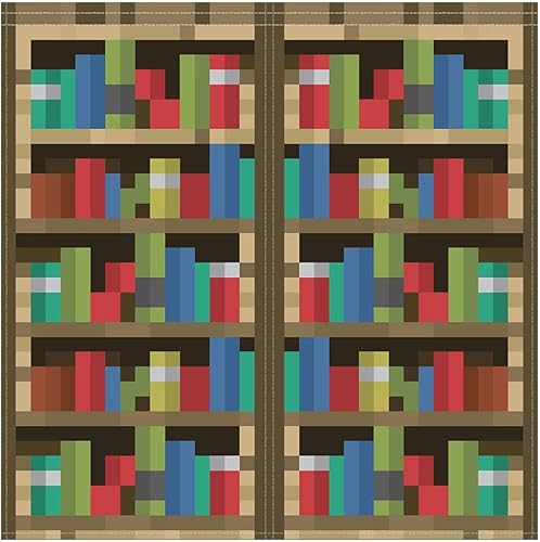 Allenjoy Pixelated Bookshelf Children Window Curtains for Boy Girl Baby Kids Room Bedroom Nursery Toddler Home Office Decor Decorations Durable Fabric Machine Washable 82 in x 84 in - Jamouz