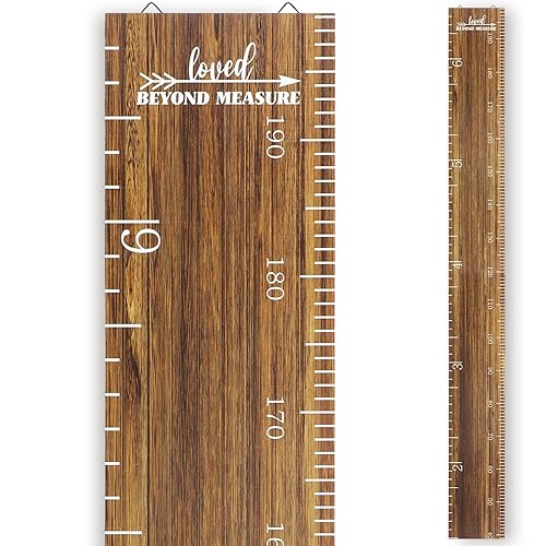 Eersida Wooden Ruler Growth Chart for Kids Nursery Wall Decor Boys Girls Height Chart Height Measurement for Wall Room Hanging Wall Decor (Novel Style) - Jamouz