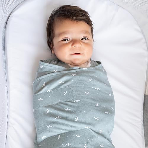 HALO 100% Cotton Sleepsack Swaddle, 3-Way Adjustable Wearable Blanket, TOG 1.5, Baby Blue, Newborn, 0-3 Months - Jamouz