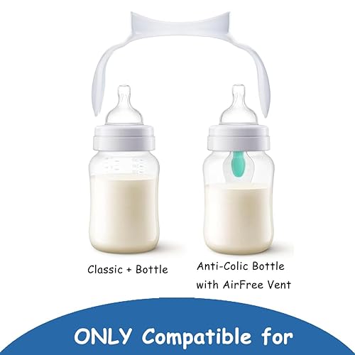 Replacement Bottle Handles Compatible with Avent Anti-Colic Bottle Series (White & Blue, 6 Pack) - Jamouz