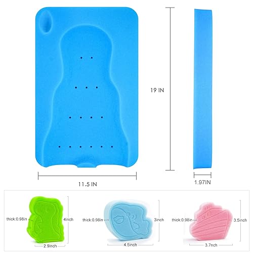 HALLO Baby Bath Sponge Soft Infant Bath Mat Newborn Cushion Odor Free (Blue) - Jamouz