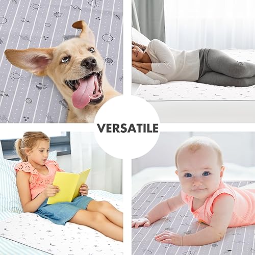 Baby Waterproof Bed Pad Washable Mattress Pad Reusable Underpads Bed Wetting Incontinence Cover for Baby Toddler Children and Adults - Jamouz