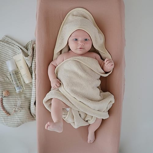 mushie Baby Hooded Towel | Organic Cotton (Blush) - Jamouz
