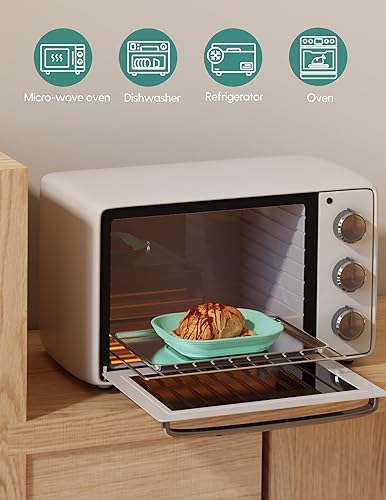 BABELIO Powerful Suction Plates for Baby and Toddler, 100% Food Grand Silicone, Divided, BPA Free, Microwave & Dishwasher Safe, Stay Put, 3 Pack - Jamouz