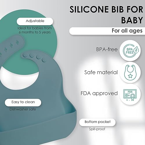 Bluet B- Silicone Baby Feeding Set - Baby Led Weaning Supplies - Baby Spoons, Suction Bowl - Plate - Baby Utensils Set - Silicone Feeding Set for Baby First Foods, Infant Eating - 8pcs - Purple - Jamouz