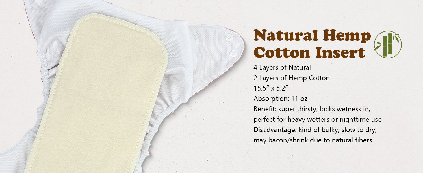 mama koala one size 6-layer bumboo hemp cotton insert
