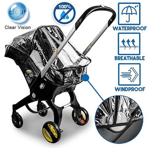 Car Seat Rain Cover,Food Grade EVA,Universal Baby Stroller Accessory for Infant Car Seat Stroller,Waterproof, Windproof Protection,Protect from Dust Snow - Jamouz