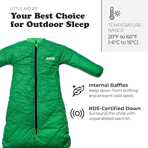 Little Mo 20 Down Baby Sleeping Bag (6-24 Months) The Warmest, Safest Ultralight Down Camping Sleeping Bag for Babies and Toddlers. - Jamouz